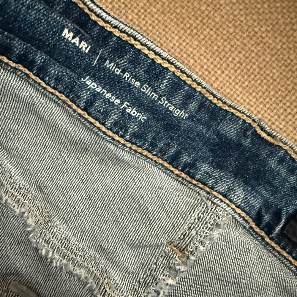 AG Adriano Goldschmied Jeans Mari Ankle Mid Rise Slim Straight Raw Hem 26 - Picture 2 of 8